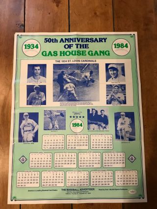 Rare Leo Durocher St.  Louis Cardinals Gas House Gang Poster Signed Auto