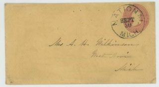Mr Fancy Cancel 3c Envelope National Mich Cds Very Rare Dpo Sr - 7 1861 To 1863