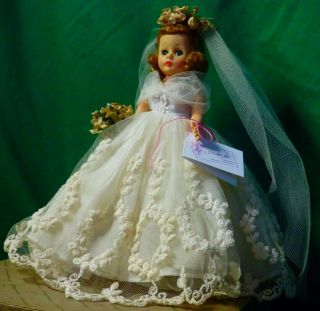 Rare/htf Xclnt Madame Alexander Vintage Cissette Bride 876 1958 Tag/orignal Box
