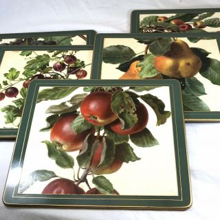 Rare Set Of 6 Collectible Lady Clare Small Hard Placemats With Images Of Fruit