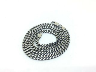 Vintage Rare Unusual Design Solid Silver 925 Long Necklace Chain