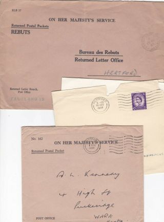 Rare 1959 Gb To Falkland Islands Army Base Covers Returned To Uk Just Look 2 393