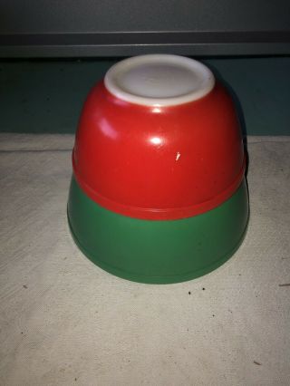 Vintage Pyrex Green & Red 403 Nesting Mixing Bowl From Primary Colors Set Rare