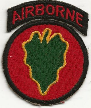 Ex/rare Orig Wwii/kw " 24th Inf Div,  Abn " Patch - F/emb With White Cotton Thread