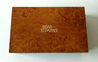 Bear Stearns Collectible Wine Bottle Opening Kit Gift Set Wood Storage Box Rare