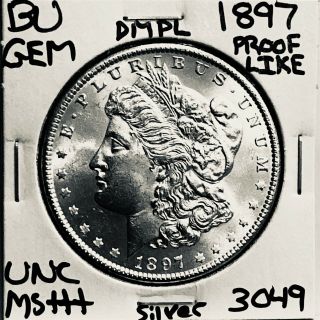 1897 Bu Gem Morgan Silver Dollar Unc Ms,  U.  S.  Rare Coin 3049