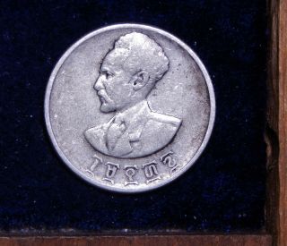Ethiopia 1936 (1943/1944) Hailé Selassié 50 Santeem ↑grade Rare Silver Coin