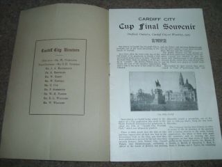 RARE VINTAGE 1925 FA CUP FINAL SOUVENIR PROGRAMME SHEFFIELD UNITED CARDIFF CITY 2