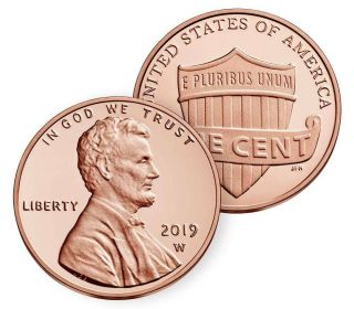 Rare 2019 Proof Lincoln " W " Penny