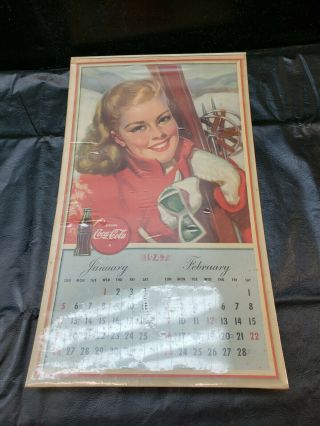 Rare Seal 1947 Coca Cola Calendar / Vintage Advertisement All Complete