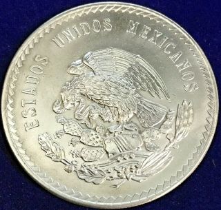 Rare Vintage 1947 Mexico.  900 Silver Cuauhtémoc 5 Peso Coin Au