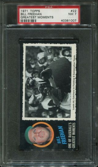 1971 Topps Greatest Moments 22 Bill Freehan Psa 7 Nm Rare Test Issue