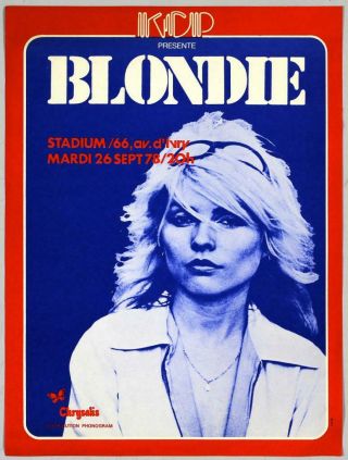 Blondie - Mega Rare Vintage Paris 1978 Concert Handbill