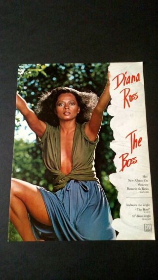 Diana Ross " The Boss " (1979) Rare Print Promo Poster Ad
