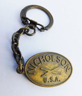 Vintage Nicholson File Tool Keychain Key Chain Usa Rare Rare