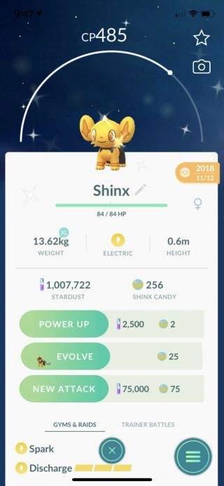 Pokemon Go Shiny Shinx Rare