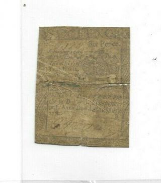 6 Pence " Old Colonial Currency " 1700 