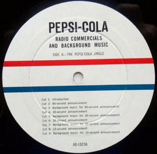 2 Pepsi Cola Jingle Radio Commericials Promo Records 33 Rpm Rare 1950 