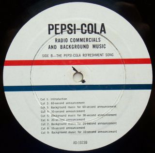 2 PEPSI COLA JINGLE RADIO COMMERICIALS PROMO RECORDS 33 RPM RARE 1950 ' s 2