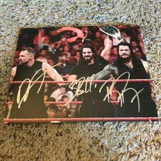 The Shield Signed Autographed 8x10 Photo Wwe Rare Reigns Ambrose Rollins Belts A