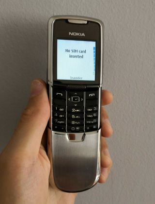 Nokia 8801 Silver Rare Vintage Collectible Cell Phone