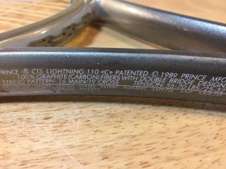 RARE Prince CTS Lightning 110 Tennis Racket Grip 4 1/4 Powerful 16 by 19 String 5