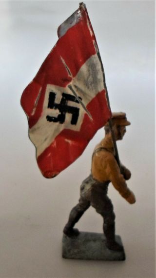 Rare Prewar Lineol German Sa Soldier Flag Bearer Political Flag Wwii