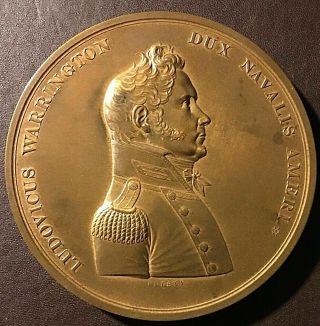 Rare Us Bronze Medal Captain Lewis Warrington Navy Hero War 1812 65 Mm