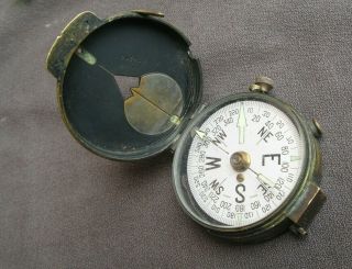 Wwi Era Abercrombie & Fitch Co Brass Compass,  Rare Nr 3day