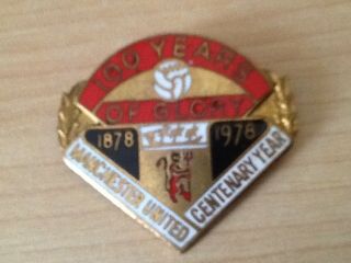 Very Rare Manchester United Fc Centenary Enamel Football Pin Badge Reeves & Co