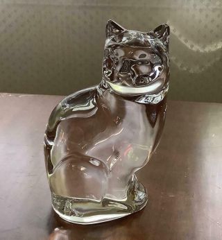 Rare Steuben Glass Loving Cat Figurine Ornamental 9014 Taf Lebel Schaefer 5 "