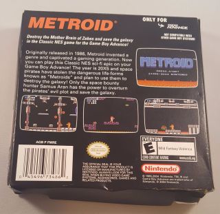 Metroid Nintendo Classic NES Game Boy Advance GBA Complete Cleaned Rare 8