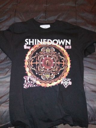 Rare Shinedown Tour Amaryllis 2013 Concert Shirt Three Days Grace Pod Large Dpw