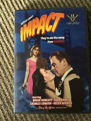Arthur Lubin’s Impact (dvd,  1949),  Rare Oop Film Noir,  Image Print