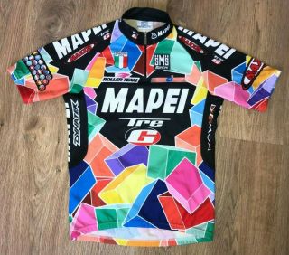 Mapei Tre Campione Italia 2002 Sms Santini Very Rare Black Cycling Jersey Size M
