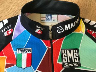 Mapei Tre Campione Italia 2002 SMS Santini very rare black cycling jersey size M 3