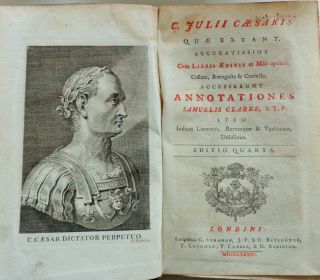 Rare Antique Book 1778 Julii Caesar In Full Leather Binding