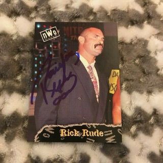 Ravishing Rick Rude Signed Autographed Rare 1998 Topps Card Wcw Nwo Wwf
