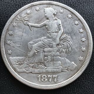 1877 Trade Dollar $1 Silver Philadelphia Very Rare Better Grade 16635