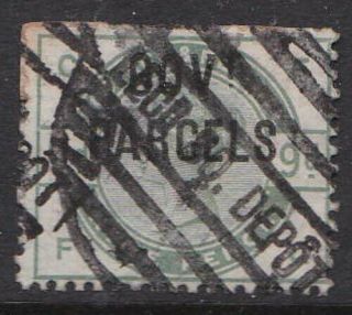 Gb Rare 1883 9d Dull Green Government Parcels Official Good.  Sg063 Cat £800