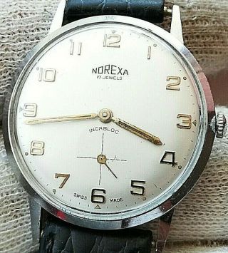 Norexa Rare Old 1960 " S Swiss Mechanical Wrist Watch