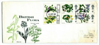 Very Rare Philcovers Fdc 1967 British Flora 24th April First Day Cover Stamps