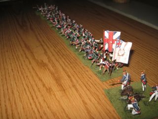 48 Painted 1/72 - Rare Revolutionary War Loyalist Regiment & Artillery W Crew