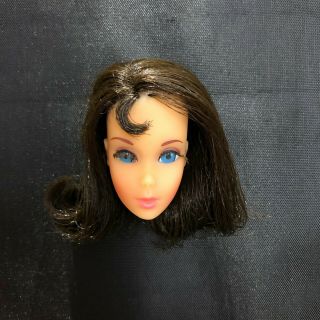 Vintage Barbie Doll Head Center Glance Brunette Marlo Flip Tnt 1971 Rare