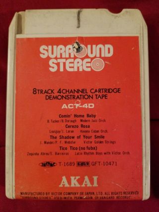Akai Surround Stereo 4 - Channel Demo Japanese Rare Quadraphonic 8 - Track Tape Q8