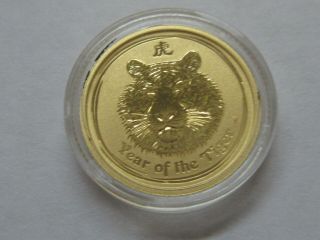 2010 $15 Australia Year Of The Tiger 1/10 Ounce Gold Proof Coin - Rare 5000 Made