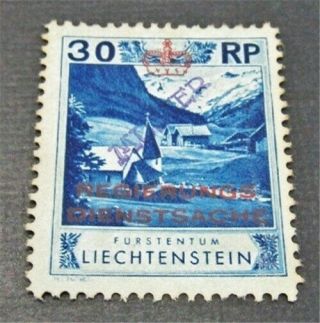 Nystamps Liechtenstein Stamp O4 Og H Rare " Muster " Ovpt