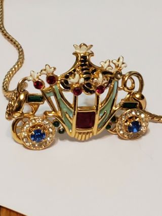 Kramer Signed Rare Stagecoach " Cinderella Type " 14 1/2 Inch Necklace Jewelry