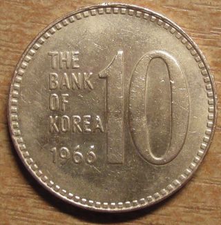South Korea 10 Won 1966 대한민국 10 원 Rare