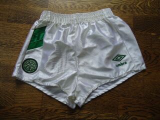 Celtic 1989 Umbro Home Shorts 28 " Unworn Rare Vintage Deadstock